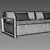 RH Belize Teak Modern Sofa 3D model small image 3