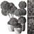 Outdoor Topiary Ball Plant Set 3D model small image 4