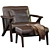 Baxston Chair and Ottoman Set 3D model small image 6