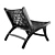 Leather & Teak Lounge Chair 3D model small image 3