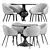 Biarits Dark Grey Velvet Dining Set 3D model small image 1