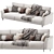 Modern Rosini Madrid 3-pos Sofa 3D model small image 1