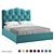 Vary Bed K70-B08 Microvelvet 160x200 3D model small image 1