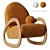 Snow Bouclé Rocking Chair 4956 Polygons 3D model small image 2