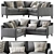 Elegant Beverly L Sectional Sofa 3D model small image 1