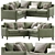 Elegant Beverly L Sectional Sofa 3D model small image 2