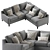 Elegant Beverly L Sectional Sofa 3D model small image 4