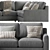 Elegant Beverly L Sectional Sofa 3D model small image 5