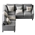 Elegant Beverly L Sectional Sofa 3D model small image 6