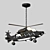 Metallic Kids LED Helicopter Chandelier 3D model small image 6