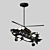 Metallic Kids LED Helicopter Chandelier 3D model small image 1