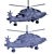Metallic Kids LED Helicopter Chandelier 3D model small image 5