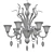 Italian Murano Glass Chandelier Blue 3D model small image 2