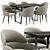 Berkeley Dining Chair and Patika Table 3D model small image 1