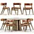  Stylish Monaco Ash Dining Set 3D model small image 1