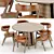  Stylish Monaco Ash Dining Set 3D model small image 2