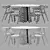  Stylish Monaco Ash Dining Set 3D model small image 4