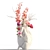 Contemporary Ceramic Heart Vase White 3D model small image 4