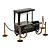 Sleek Black Wedding Bar Cart 3D model small image 4