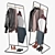 Yamazaki Two-Level Coat Rack Stand 3D model small image 3