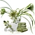 AALTO Iittala Vase Decor Set 047 with Green Plants 3D model small image 1