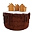 3D Chocolate Gingerbread House Model 3D model small image 2