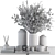 Botanical Bliss Vase Set 3D model small image 4