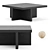 Modern Square Black Oak Coffee Table 3D model small image 1