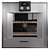 Gaggenau Silver Kitchen Appliance Set 3D model small image 4