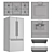 Gaggenau Silver Kitchen Appliance Set 3D model small image 7