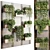 Wooden Frame Plant Partition Display 3D model small image 1