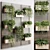 Wooden Frame Plant Partition Display 3D model small image 2