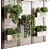 Wooden Frame Plant Partition Display 3D model small image 5