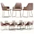 Modern Dining Set Wood Furniture 3D model small image 1