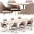 Modern Dining Set Wood Furniture 3D model small image 2
