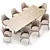 Modern Dining Set Wood Furniture 3D model small image 3