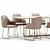 Modern Dining Set Wood Furniture 3D model small image 4