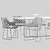 Modern Dining Set Wood Furniture 3D model small image 5