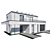 Nighttime Modern House 3D Model 3D model small image 1