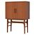 Vintage Walnut Finish Bar Furniture 3D model small image 1