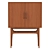 Vintage Walnut Finish Bar Furniture 3D model small image 2