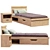 Modern Oskar Single Bed Frame 3D model small image 2