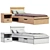 Modern Oskar Single Bed Frame 3D model small image 3