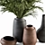 Elegant Vase Plant Decor Set 3D model small image 2