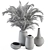 Elegant Vase Plant Decor Set 3D model small image 3