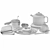 Modern Breakfast Table Set 3D model small image 4