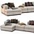 Modern Urban Chaise Longue Sofa 3D model small image 3