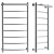 Chrome Water Towel Warmer 100x50 3D model small image 1
