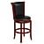 Classic English Wooden Bar Stool 3D model small image 1