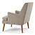 Modern Upholstered Lounge Chair 3D model small image 5